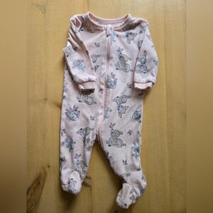 Disney Baby Pink Bambi Zip Footed Sleeper 0–3M